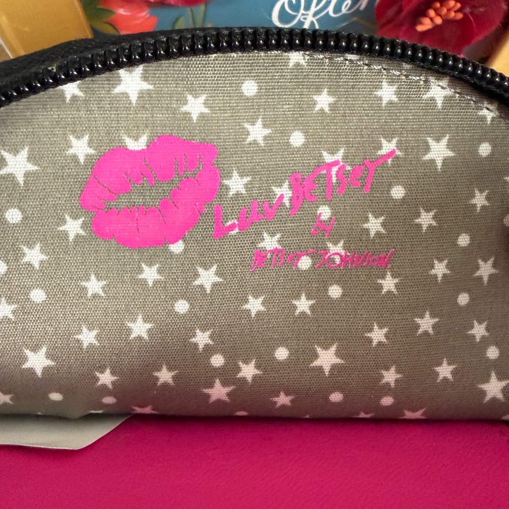 LUV Betsy Johnson Pink π©· Kitty Cat Face Wallet Wristlet Credit Card Coin Purse - Picture 8 of 12